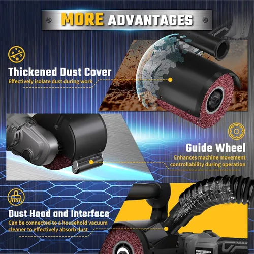 Vista 7 de VERVEWAVE Máquina pulidora inalámbrica para batería Dewalt 20V Max (sin batería), herramienta de acondicionamiento de superficie con 6 velocidades