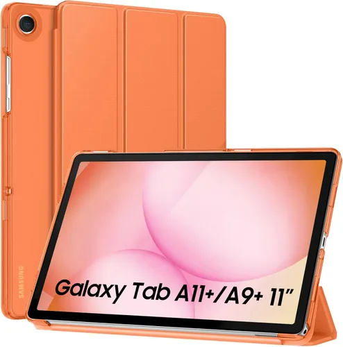 Vista 50 de MoKo Funda para Galaxy Tab A9+/A9 Plus de 11 pulgadas 2023, Funda Protectora Inteligente Delgada con Soporte y Carcasa Trasera Translúcida de PC