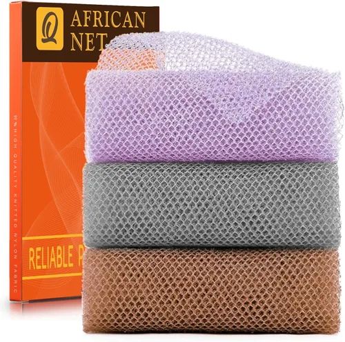Vista 18 de UJFQBH African Net Sponge Authenti, exfoliante corporal para espalda y zonas de difícil acceso, exfoliante diario suave para limpieza profunda Gris