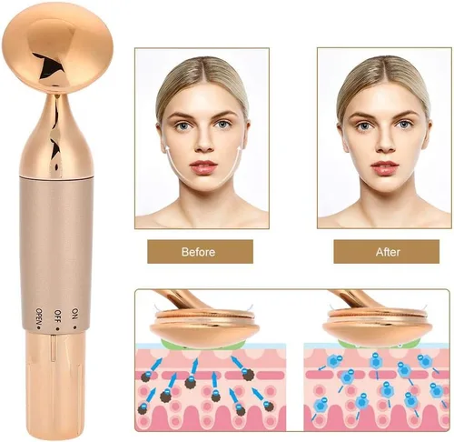 Vista 2 de ZJchao Rodillo masajeador facial, antienvejecimiento, masaje facial, masajeador de belleza, varita masajeadora de piel, dispositivo de belleza