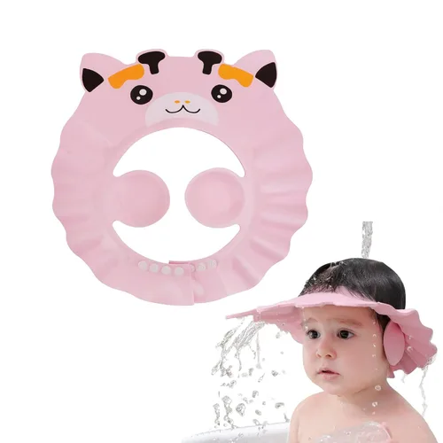 Vista 11 de Gorro de ducha para bebé, gorra de baño, visera de baño, protector de champú para lavado de cabello para niños, ajustable, impermeable, visera