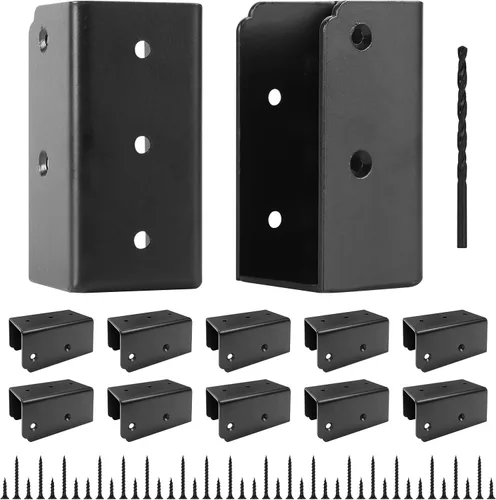 Vista 10 de Conectores de soportes para barandilla de cubierta, soportes de 2 x 4 (real 1.5 x 3.5 pulgadas) para barandilla de valla, pasamanos, escaleras