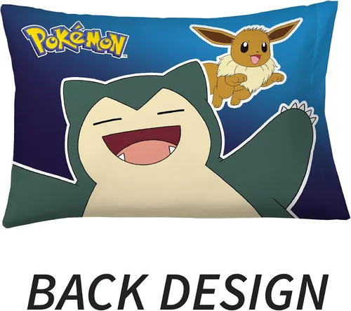 Vista 2 de Franco Ropa de cama para niños de microfibra súper suave, funda de almohada reversible, 20 x 30 pulgadas, Pokémon