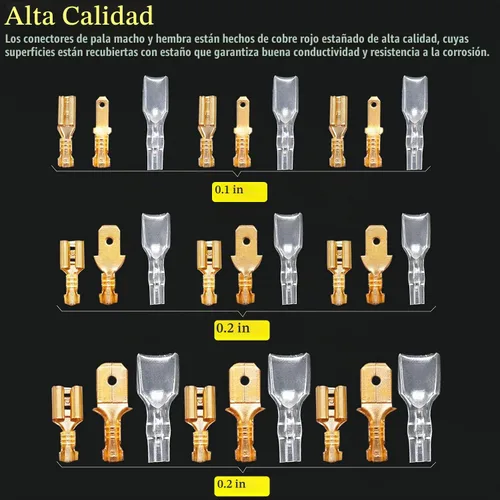 Vista 5 de Twidec/360Pcs 2.8/4.8/6.3mm Kit surtido de terminales de engarce rápido con conectores de pala macho y hembra, bloque de terminales de engarce