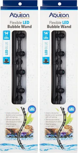 Vista 11 de Aqueon Peces acuario flexible LED acento luz y varita de burbujas, azul, 14 pulgadas
