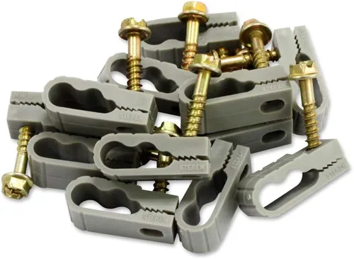 Vista 7 de STEREN Clips coaxiales para cables - Soporte para cables - Clips de alambre - Clips laterales para colgar - Soporte de cable para escritorio Gris