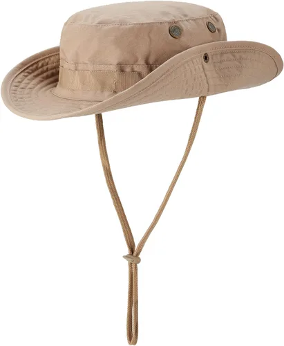 Vista 5 de FRTKK Sombrero militar Boonie táctico ajustable Boonie sombreros para hombres mujeres caza pesca al aire libre safari sol