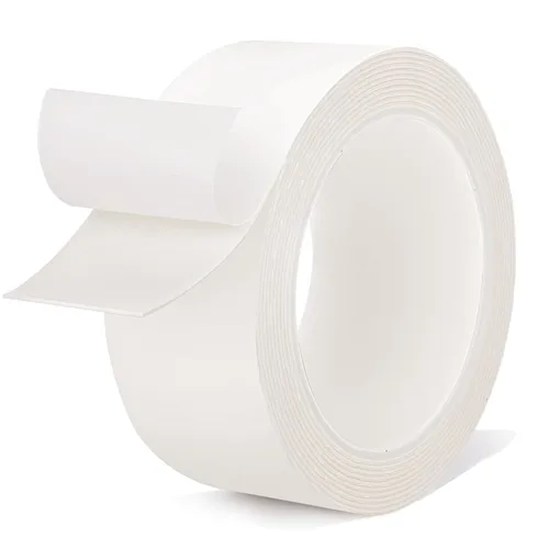 Vista 11 de Cinta de doble cara de 0.39" x 9.85 pies, cinta adhesiva de montaje resistente y extraíble sin daños, cinta de espuma PE sin residuos, cinta