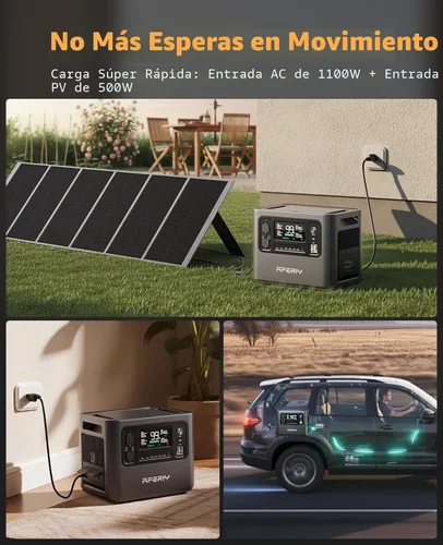Vista 2 de AFERIY P210 Estación de Energía Portátil 2400W, Generador de Batería LiFePO4 de 2048Wh con Carga Rápida USB-C PD 100W para Emergencias, Cortes
