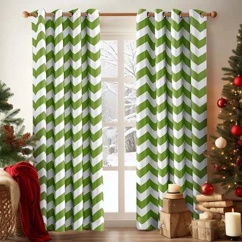 Vista 9 de Melodieux - Cortinas de chevron de moda para sala de estar y comedor, cortinas con ojales oscurecedores y parte superior para ventanas