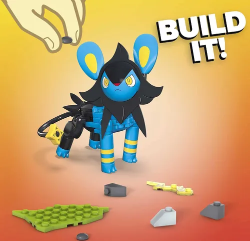 Vista 2 de Mega Construx Pokemon Luxio - Juego de construcción con figuras de personajes, juguetes de construcción para niños (67 piezas)