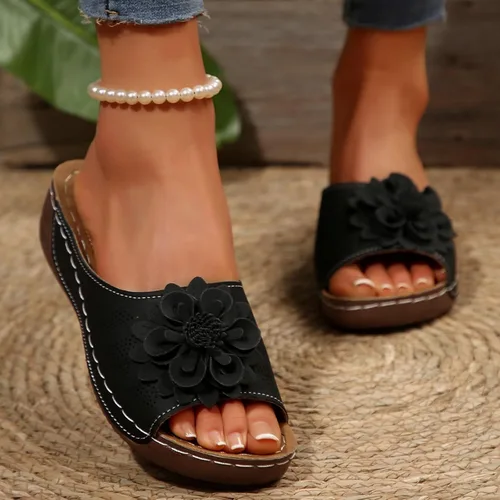 Vista 2 de Sandalias ortopédicas para mujer, con soporte de arco, sandalias de verano elegantes, pantuflas ortopédicas, cómodas, zapatos para caminar