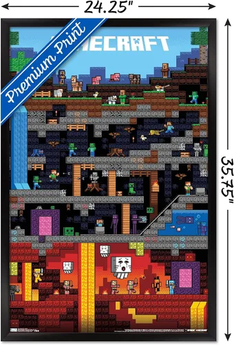 Vista 3 de Trends International Minecraft - Póster de pared mundial, 22.375 x 34 pulgadas, versión con marco negro