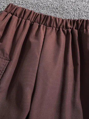 Vista 3 de Floerns Conjunto de 2 piezas para niñas con estampado de letras y pantalones cargo