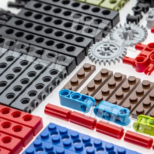 Vista 4 de TEESE 184pcs Technic-Beam-Gears-Ejes-Pins-Ruedas-Neumáticos, Compatible con Technic-Parts, para STEM-MOC-EV3-Project-Track-Car-Bulk- Bloques