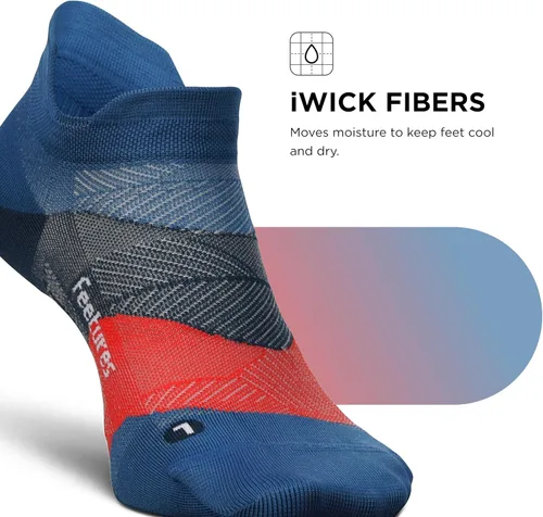 Vista 5 de Feetures Elite Ultra Light No Show Tab Solid - Calcetines de correr para hombres y mujeres, calcetines de compresión atléticos, absorben la humedad