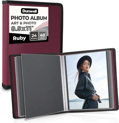 Vista 11 de Dunwell Art Portfolio - Carpeta de 8.5 x 11 pulgadas (negro), papel de montaje, carpeta de cartera para obras de arte, carpeta de arte de 8.5 x 11