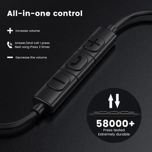 Vista 5 de MOSWAG Auriculares con cable con micrófono, auriculares intrauditivos de 0.138 in con ajuste de aislamiento de ruido y sonido claro, cómodos