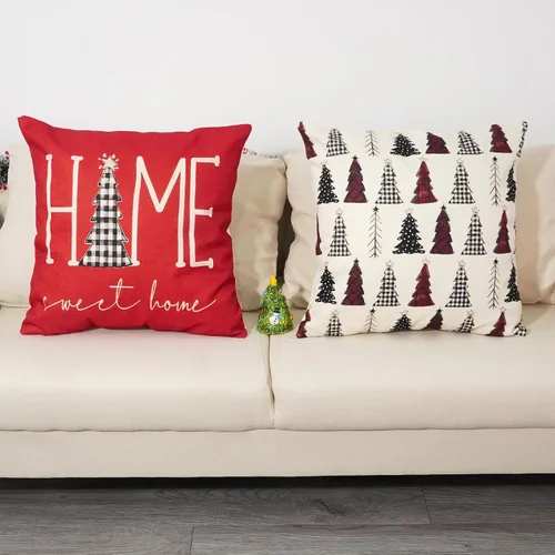 Vista 2 de TAJWE Juego de 2 fundas de almohada de Navidad de 18 x 18 pulgadas, fundas de almohada lumbar de invierno para sofá, decoración del hogar