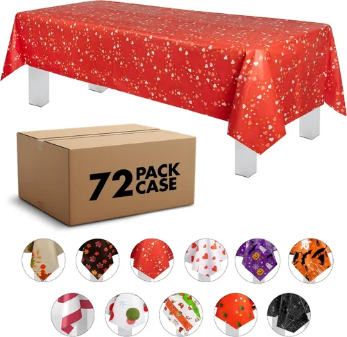 Vista 16 de Grandipity Mantel de plástico desechable de calidad prémium para fiestas con temática de globos de cumpleaños, 1 paquete, 54 x 108 pulgadas, mantel