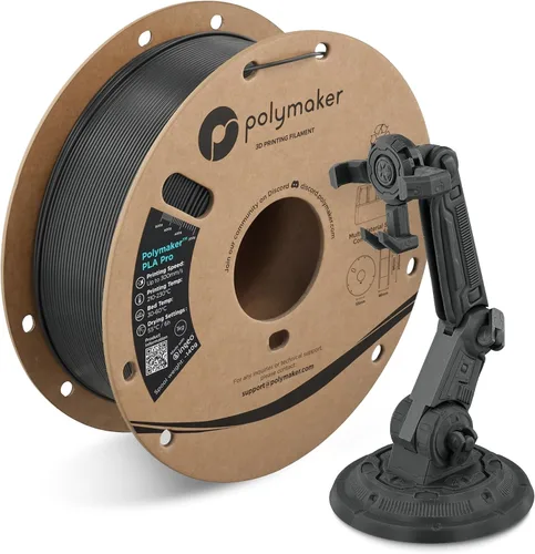 Vista 13 de Polymaker PLA Pro Filament 1.75mm 1KG Black, High-Impact Resistance Tough, High Speed Up to 300mm/s, Clean Surface, Low-Warp, Easy to Print on