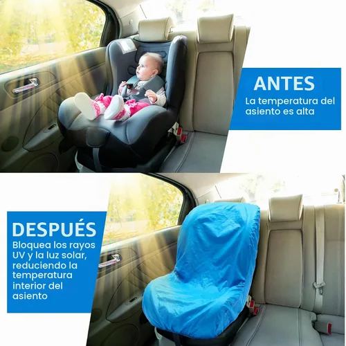 Vista 3 de Bbto 2 piezas de fundas para asiento de automóvil, protector de calor para Azul