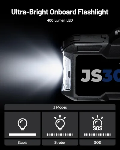 Vista 13 de TOPDON Arrancador de batería de coche JS3000, 3000A, modo de impulso, 9L Negro oscuro