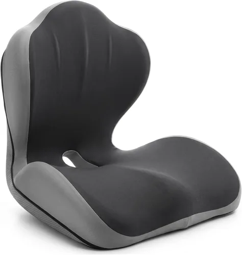 Vista 8 de Chumia Soporte ergonómico de cintura y cojín de asiento en forma de L para silla lumbar de cadera con coxis hueco de espuma viscoelástica ortopédica