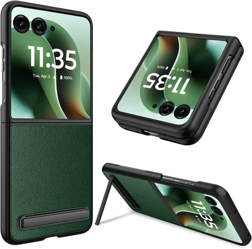 Vista 12 de NINKI Funda para Motorola Razr 2025/2024 con función atril y protector de pantalla, funda delgada de cuero a prueba de caídas Razr60 para Motorola