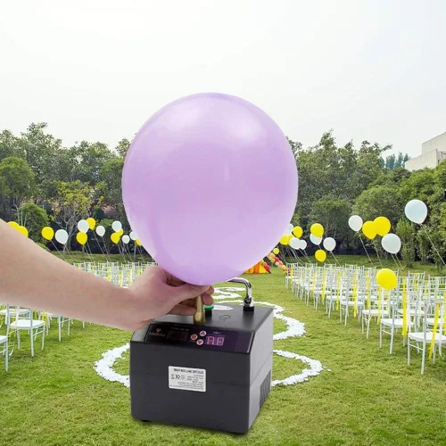 Vista 5 de B23 Lagenda - Bomba eléctrica portátil para globos, inflador de globos para fiesta, soplador de aire eléctrico con temporizador y batería