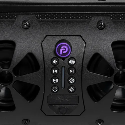 Vista 4 de Bazooka Barra de fiesta G3 Bluetooth de 16 pulgadas Potencia máxima de 450 vatios Luces LED Botón de fiesta para compartir música Altavoces