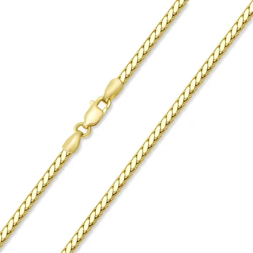 Vista 2 de Collar de cadena de trigo trenzado DC de oro amarillo o blanco de 14 quilates con cierre de pinza de langosta