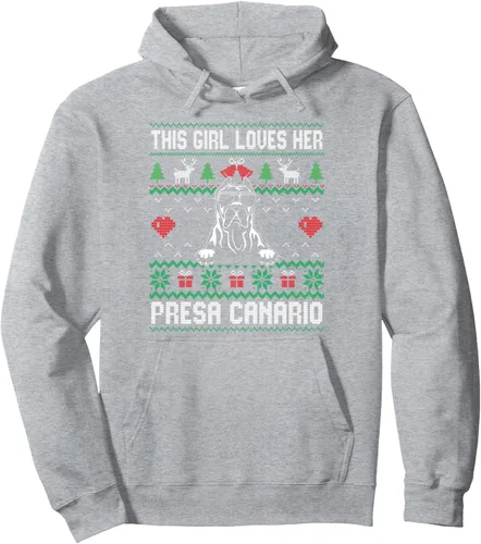 Vista 3 de Presa Canario Girl Cool Ugly Christmas Sudadera con capucha para perro mamá, Negro