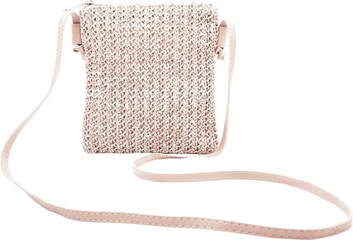 Vista 3 de Beurlike Monederos de paja para mujer, cartera de muñeca de playa, pequeña bolsa cruzada para niñas