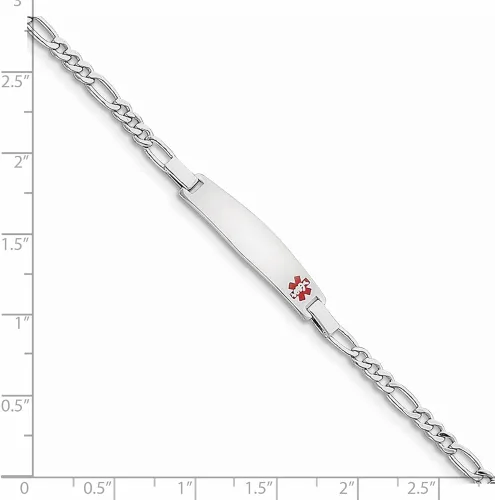 Vista 3 de Pulsera de alerta de emergencia con cierre de mosquetón, de plata de ley 925 maciza esmaltada, con certificado RN de enfermera, caduceo