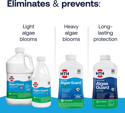 Vista 6 de HTH 67084 Pool Care Algae Guard Advanced, Eliminador de todas las algas para piscinas - Acción rápida, destruye y previene las algas verdes, negras