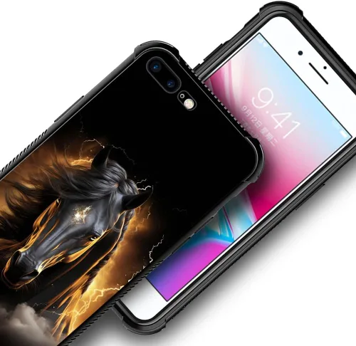 Vista 4 de DAIZAG Funda compatible con iPhone 7/8 Plus, protección completa, a prueba de golpes, antiarañazos, funda de poliuretano termoplástico para hombre