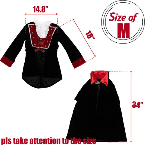 Vista 3 de Funnlot Disfraz de vampiro para niños de lujo vampiro niño Cosplay vestido