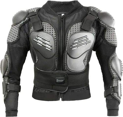 Vista 9 de Reomoto Chaqueta de motocicleta para niños, equipo de motocross, chaqueta de armadura de cuerpo completo para ciclismo, MTB, ATV, patinaje, esquí