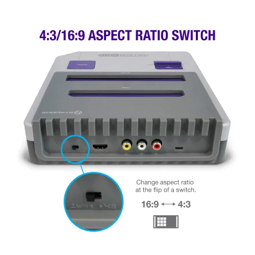 Vista 5 de Hyperkin RetroN 2 HD Gaming Console for NES Super NES Super Famicom Gray
