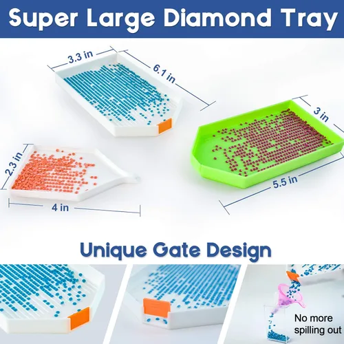 Vista 3 de Suptikes 110 herramientas y accesorios de pintura de diamante con 44 ranuras para pintura de diamante para adultos o niños, se aplica a pintura