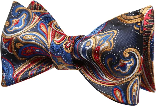 Vista 73 de HISDERN Pajaritas para hombre, corbatín de cachemira para hombre, corbata de lazo y bolsillo cuadrado, juego formal de esmoquin para boda