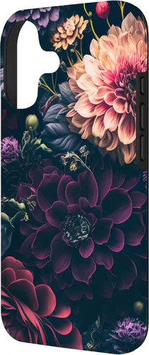 Vista 2 de Dahlia Flower Moody Dark Floral Pink and Purple Pattern Case for iPhone 17