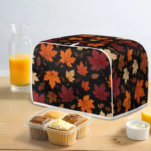 Vista 5 de Talayituse Autumn Maple Leaf Print Toaster Cover 2 Slice Bread Toaster Oven Cover Washable Toasters Dust Covers Kitchen Small Appliance Covers