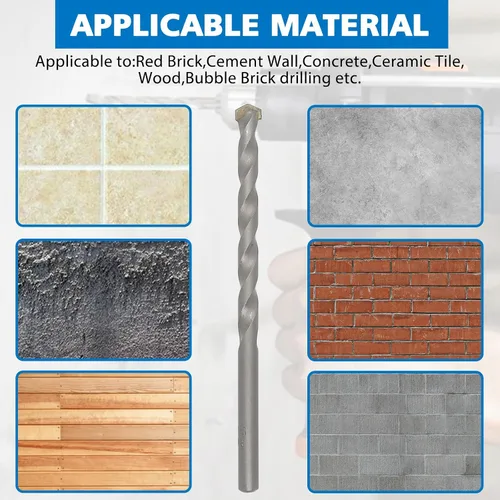 Vista 7 de Kit surtido de anclajes y tornillos de pared de hormigón cónico, 228 anclajes de mampostería con 3 brocas de perforación, 114 anclajes de pared