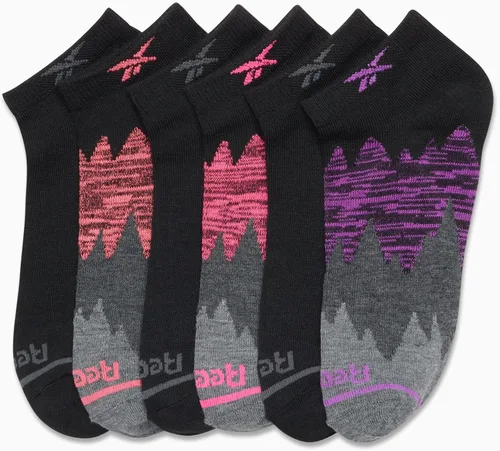 Vista 4 de Reebok Calcetines deportivos para mujer - Calcetines de corte bajo de rendimiento (paquete de 6)