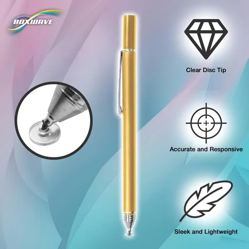 Vista 4 de BoxWave Lápiz óptico compatible con Motorola Edge 40 Pro, lápiz capacitivo FineTouch, lápiz capacitivo superpreciso, color dorado champán