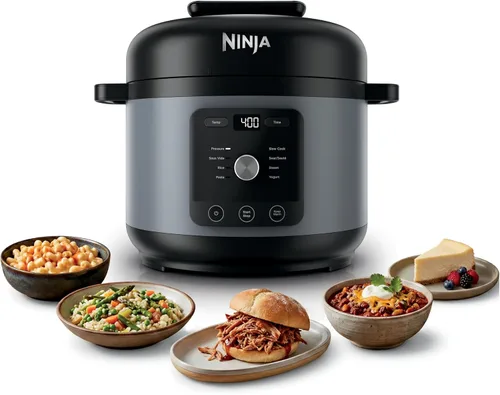 Vista 14 de Ninja HyperHeat - Olla a presión eléctrica 9 en 1 Olla múltiple de 6.5 cuartos de galón con salteado/salteado, olla de cocción lenta, olla Macaron