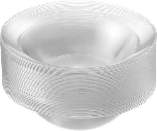Vista 8 de Pack de 40 tazones desechables de helado y postre de plástico duro transparente de 5 onzas, de peso pesado y clase premium