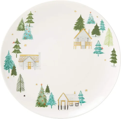 Vista 12 de Lenox 893565 Balsam Lane - Juego de vajilla de 12 piezas, verde, Navidad, alojamiento navideño